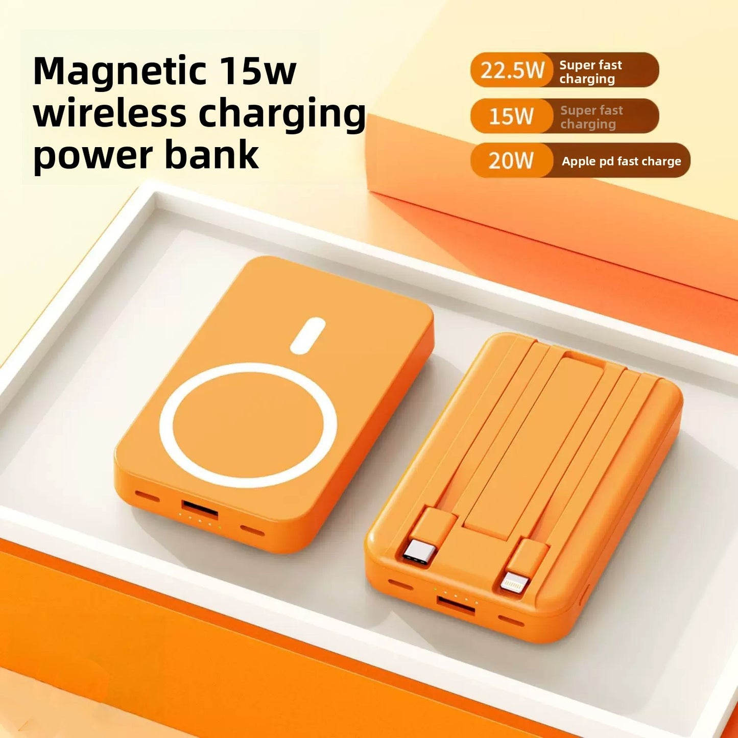 MagSafe Magnetic Wireless Power Bank ? Portable 10,000mAh Magnetic Battery Pack, Fast Wireless Charger for iPhone, USB-C Rechargeable Power Bank for Travel & Everyday Use