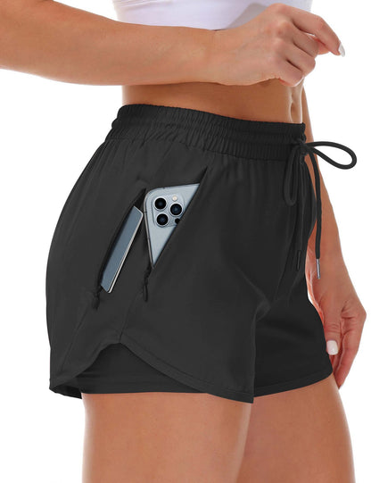 Women?s High Waisted Elastic Fitness Shorts ? Stretch Workout, Running & Gym Athletic Shorts for Women
