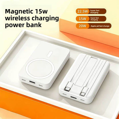MagSafe Magnetic Wireless Power Bank ? Portable 10,000mAh Magnetic Battery Pack, Fast Wireless Charger for iPhone, USB-C Rechargeable Power Bank for Travel & Everyday Use