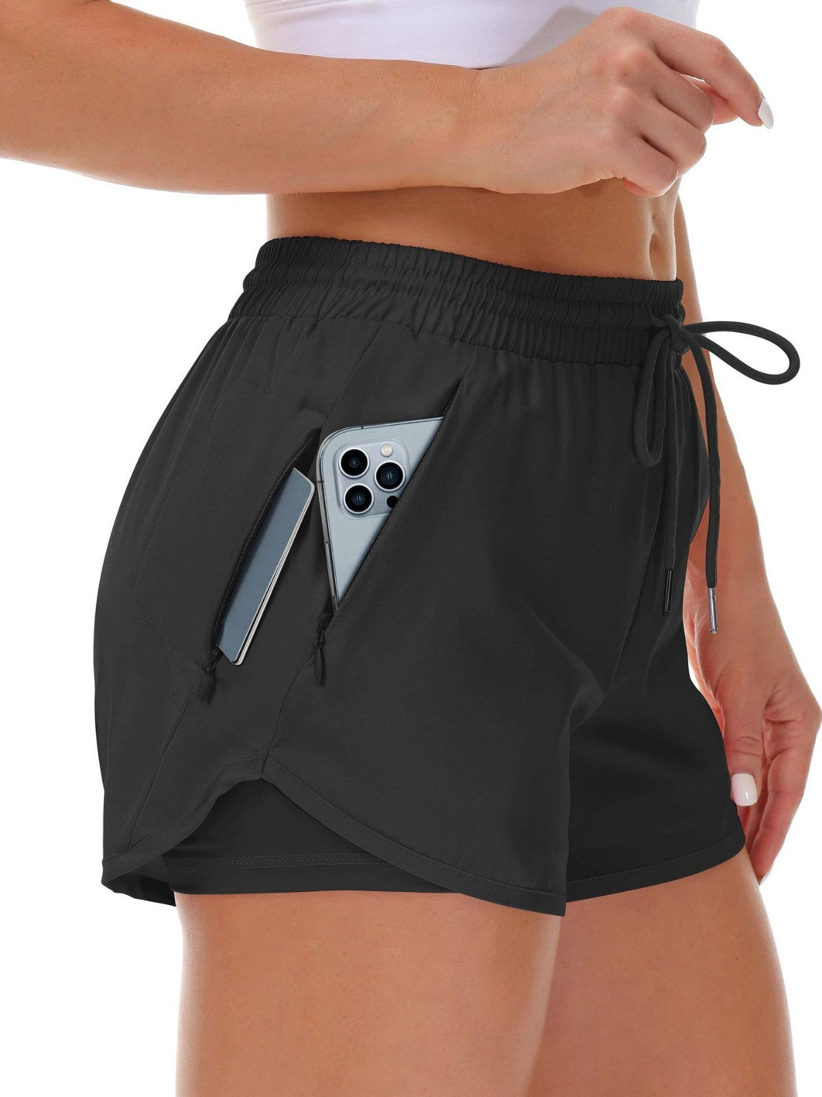 Women?s High Waisted Elastic Fitness Shorts ? Stretch Workout, Running & Gym Athletic Shorts for Women