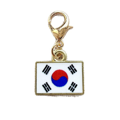 American Flag Enamel Keychain Pendant ? Patriotic USA Flag Key Ring & Bag Charm