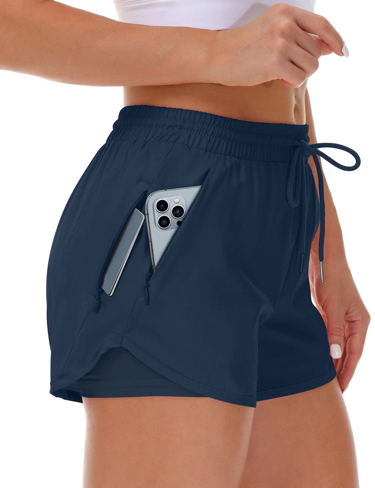 Women?s High Waisted Elastic Fitness Shorts ? Stretch Workout, Running & Gym Athletic Shorts for Women